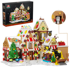 SHAREHB Christmas Gingerbread House Factory on display with candy details and festive charm.
