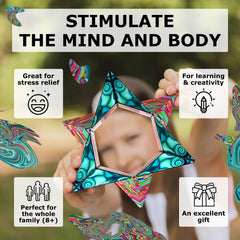 Shashibo compact travel toy shown as a portable, quiet companion