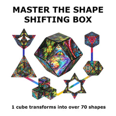 Shashibo compact travel toy fits easily in bags for quiet, on-the-go play.