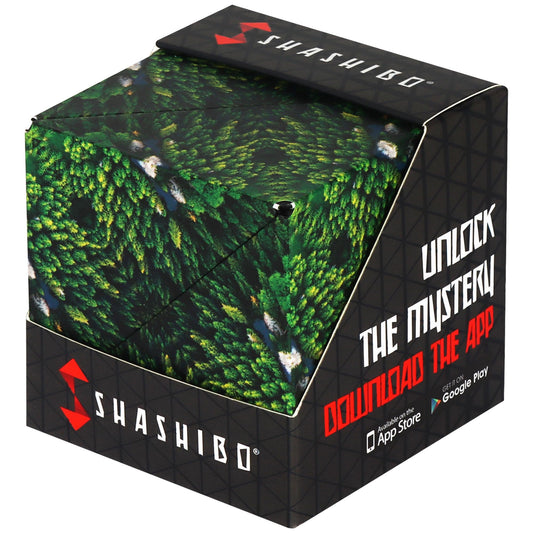 Shashibo Forest Edition shape-shifting box showcasing 70+ forms for creative, screen-free play.