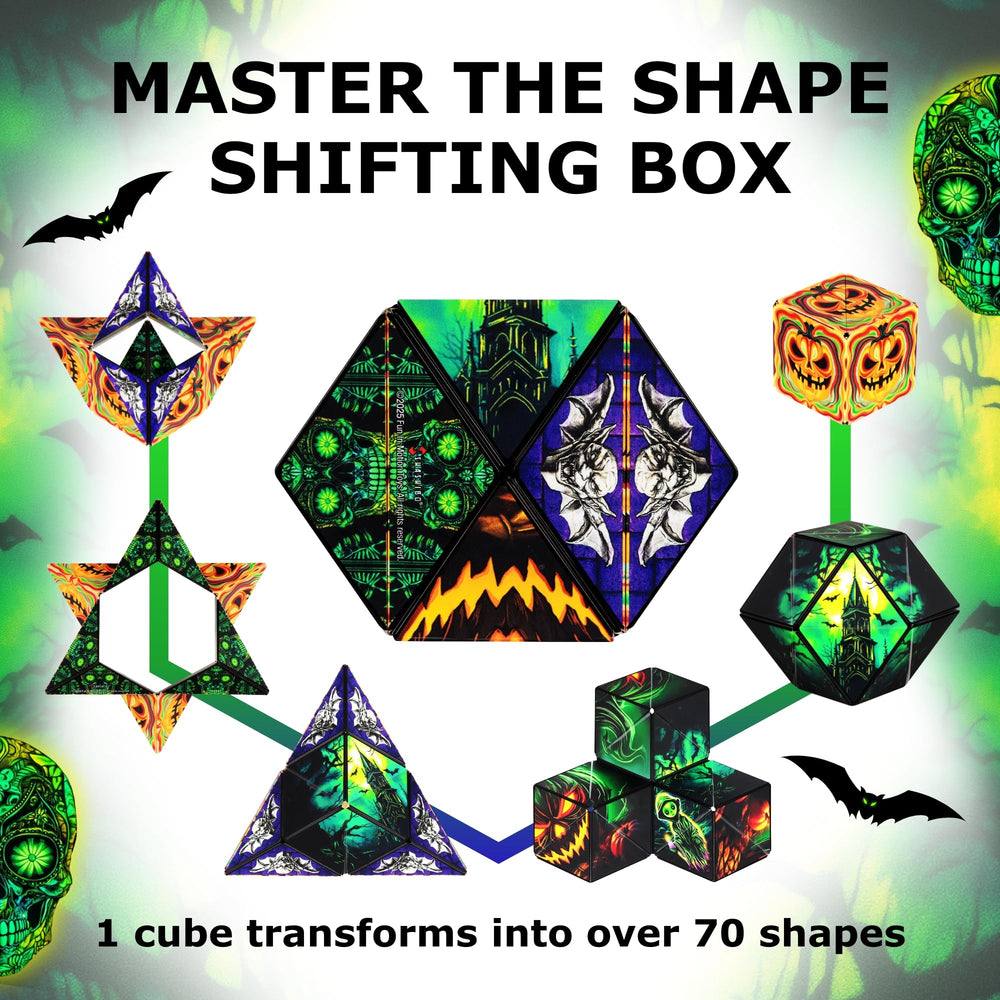 Shashibo Ghastly Jack transformations highlight 70+ shapes for endless creativity.