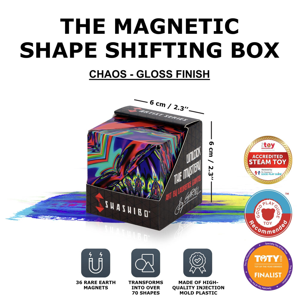 Shashibo internal magnet system close-up shows strong magnets for versatile configurations.