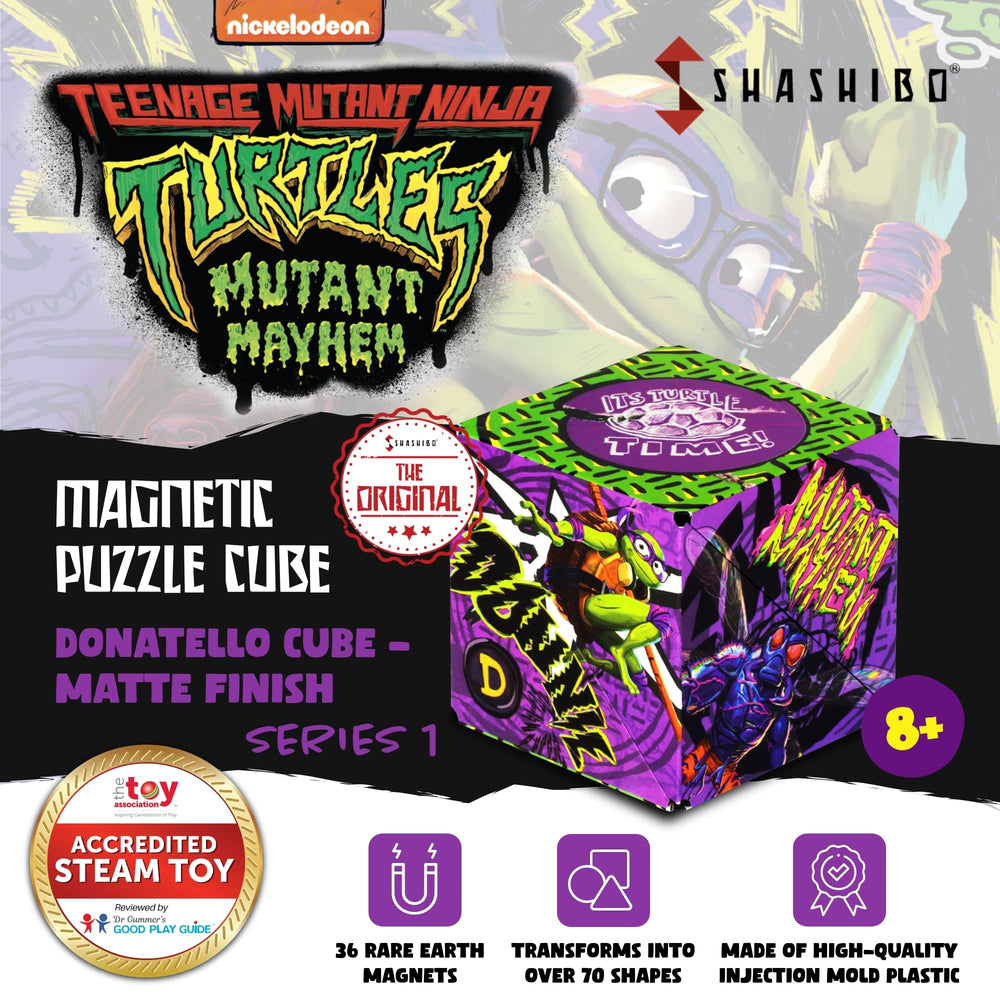 Shashibo magnetic puzzle cube showcases internal magnets for endless shape building.