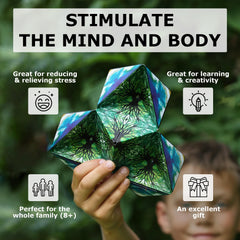 Shashibo demonstrates over 70 shapes, fueling creative exploration and problem-solving.