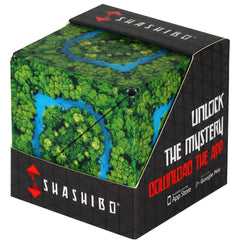 Shashibo Jungle closed, portable box for travel and focus.