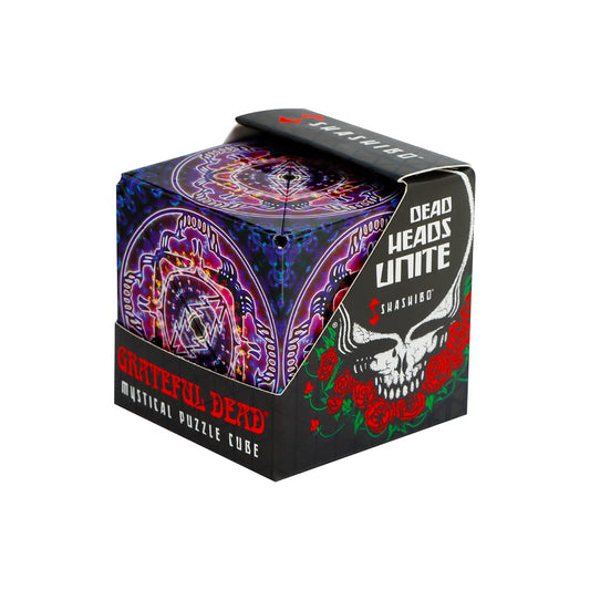 Shashibo Shape Shifting Box with vibrant patterns for tactile focus.