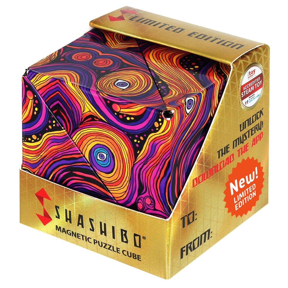 Shashibo shape shifting box transforms in hand for curious play