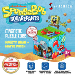 Shashibo SpongeBob edition magnets inside enable endless shape connections and creativity.