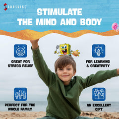 Shashibo SpongeBob edition pattern art enhances visual exploration and fine motor skills.