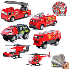 Shellvcase fire truck 6pc set with durable diecast vehicles for imaginative storytelling