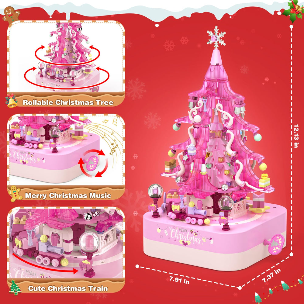Shemira Music Box Base: tree spins and plays melodies for festive ambience