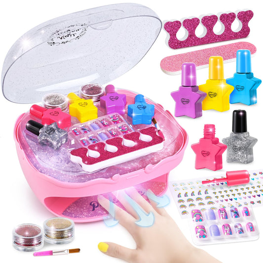 Shemira nail-art-kit-pink-dryer-storage keeps nails dry quickly for busy kids.