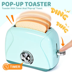 Shemira play kitchen blender shows rotating blades for realistic blending play.
