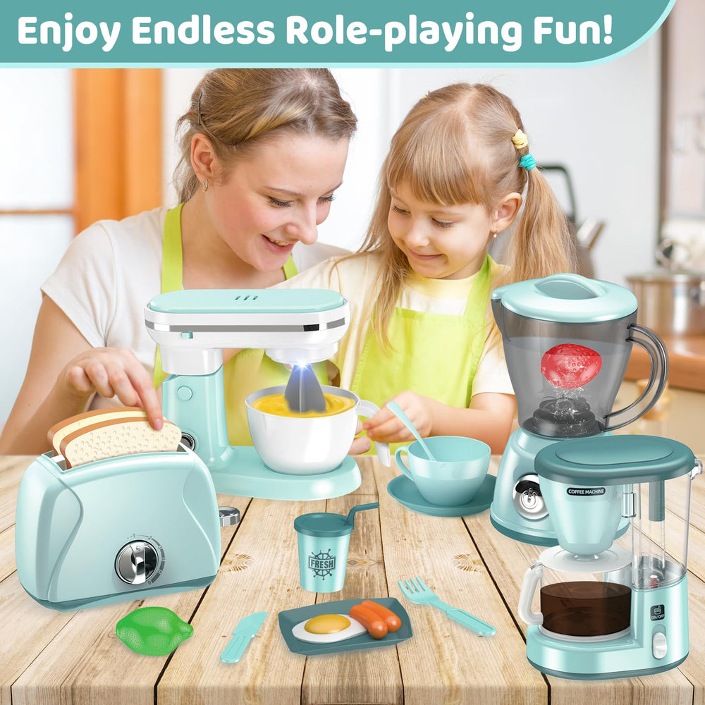 Shemira play kitchen toaster with timer creates fun pop-up toast scenarios.