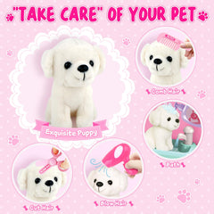 Shemira plush dog toy for pretend pet care