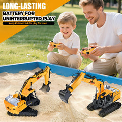 Shemira RC excavator battery compartment enables long play sessions