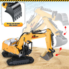 Shemira RC excavator digging action in sand demonstrates sturdy build