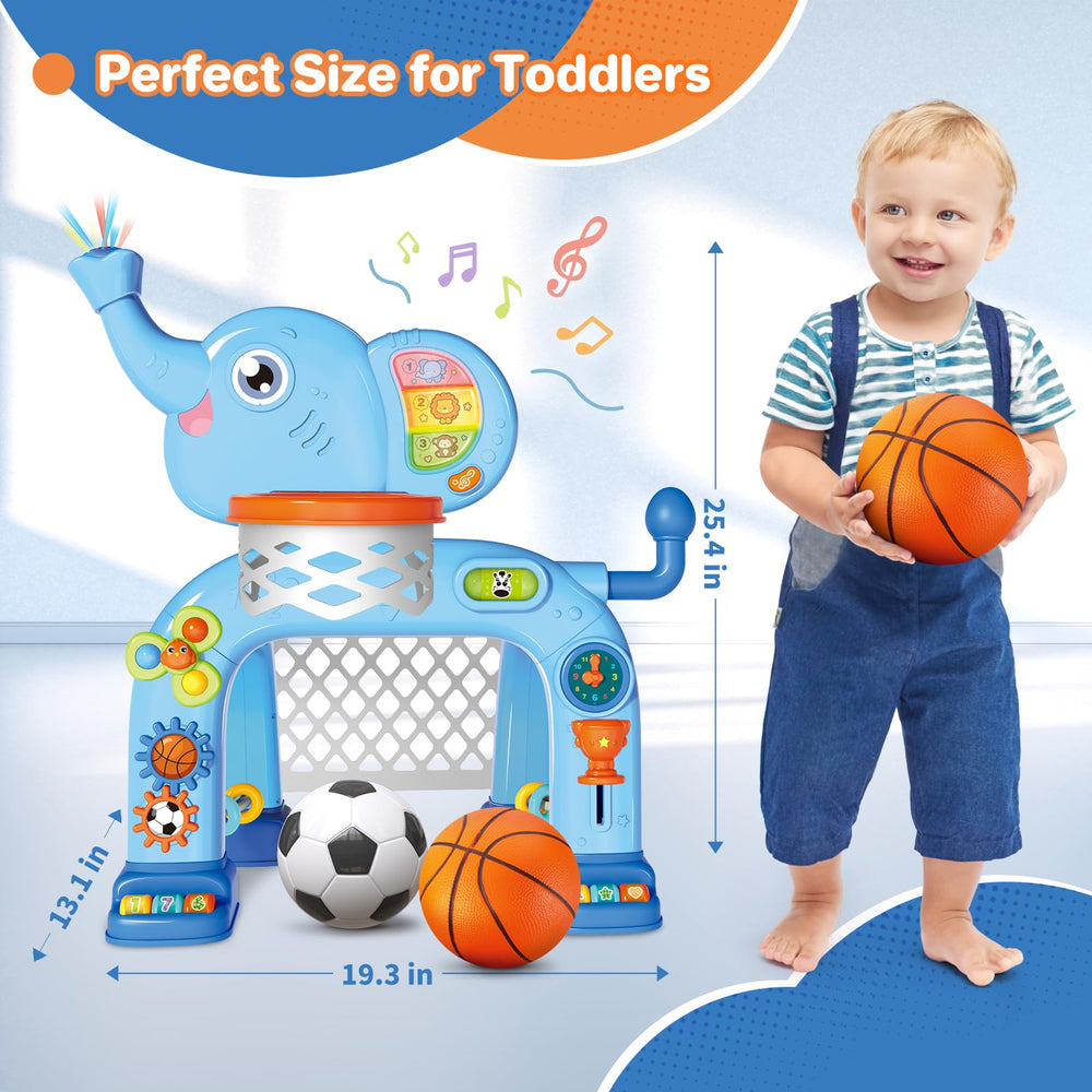 Shemira 2-in-1 toddler soccer goal with engaging sounds