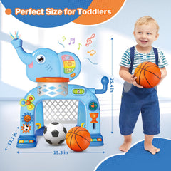 Shemira 2-in-1 toddler soccer goal with engaging sounds