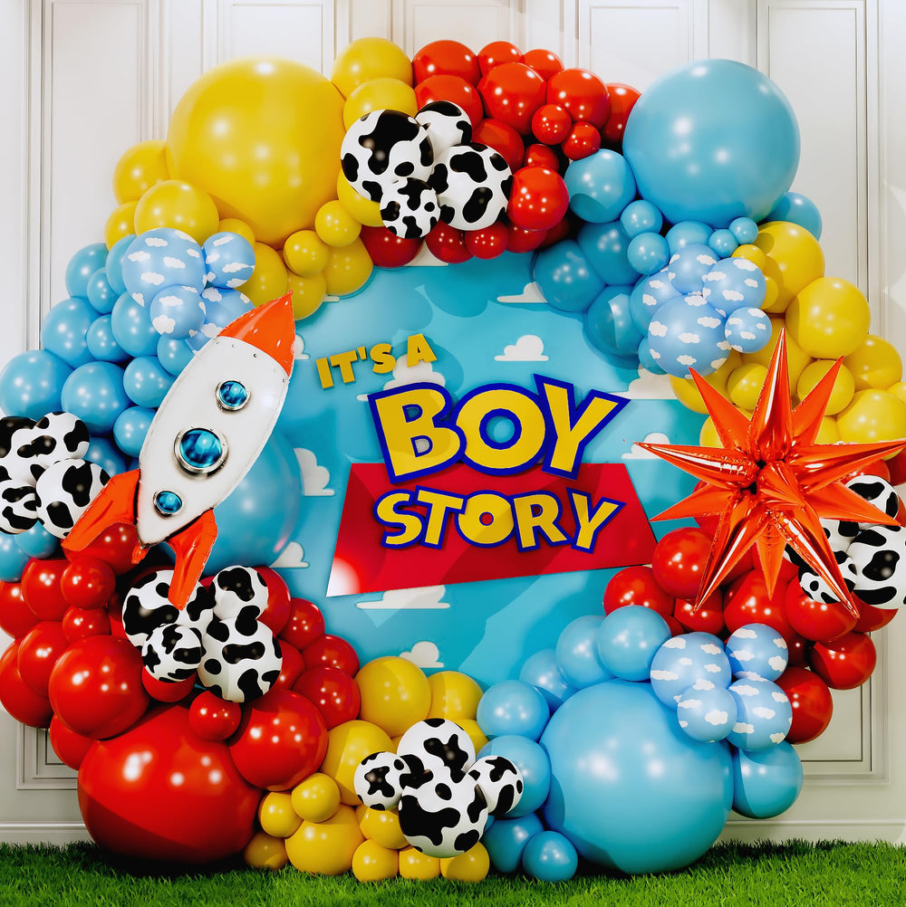 SHERYL DECOR Its a Boy Toy Story party setup for a festive reveal