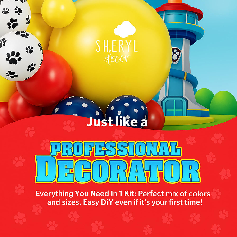 SHERYL DECOR Paw Balloons Backdrop ideal for photos
