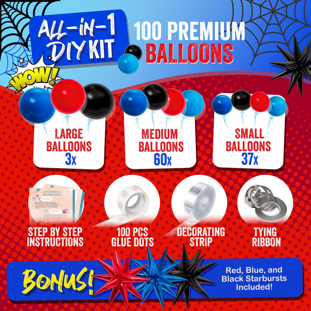 SHERYL DECOR Spider-Man balloons in red and blue enhancing birthday decorations