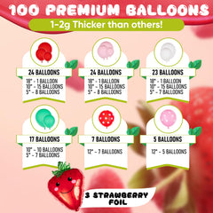 SHERYL DECOR strawberry arch kit garland strip view emphasizes long, professional-looking garland.