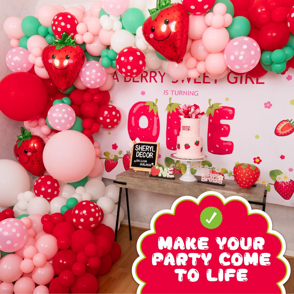 SHERYL DECOR setup showcase shows ready-to-hang party arch for birthdays.