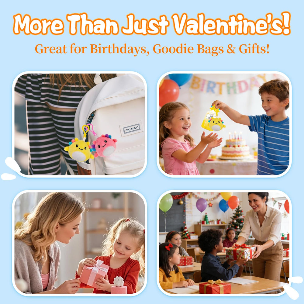 Shestal axolotl Valentine cards with cute designs for classroom exchanges.