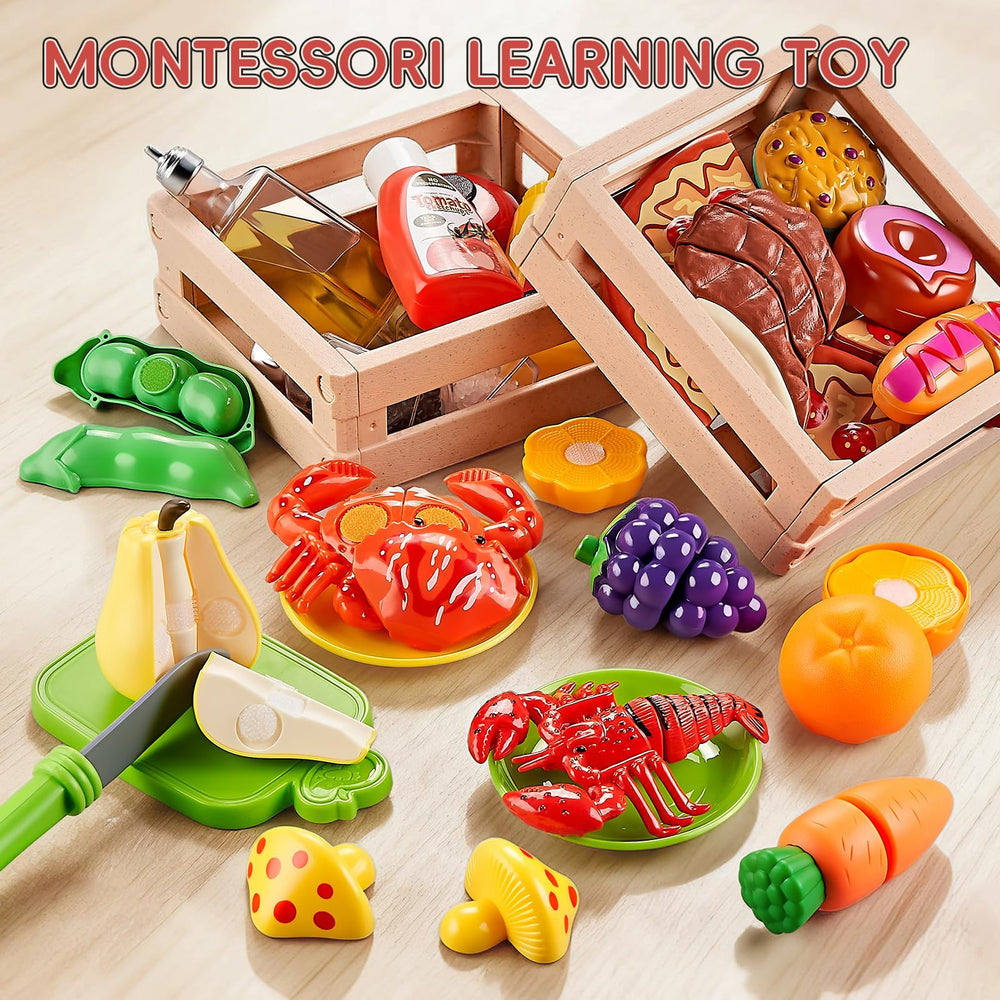 Shimirth fruits and vegetables play food highlighted for peelable interactive play