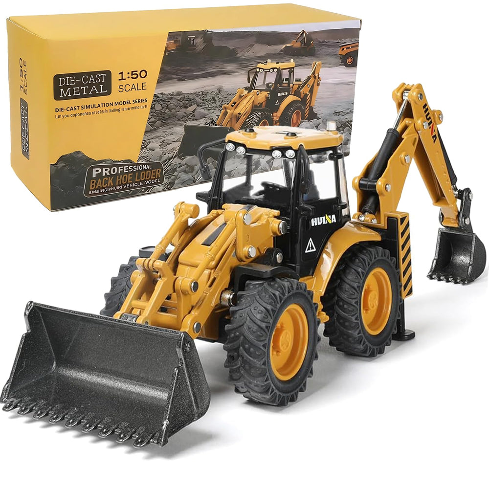 SHINESIGNAL excavator backhoe die-cast for durable play and display.