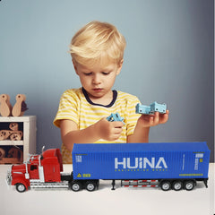 SHINESIGNAL Kenworth W900 blue truck, top angle showing sleek contours