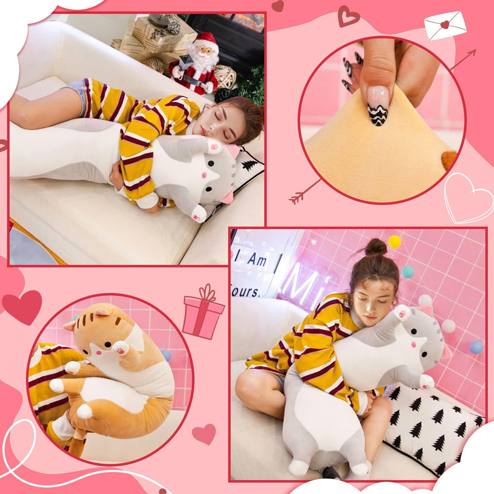 SHINUOER cat plush in bed for cozy relaxation and reading