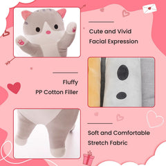 SHINUOER kawaii cat plush in pink ideal for kids' room cuddles and play.