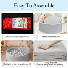 SHJADE ball pit removable washable cover for easy cleaning.