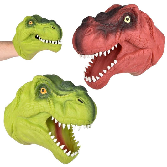 Shop ZoomBee green dinosaur hand puppet for imaginative storytelling and pretend play.