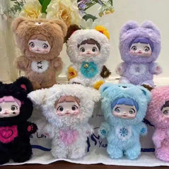 Display-ready Nommi plush on shelf, bed, desk, or car.
