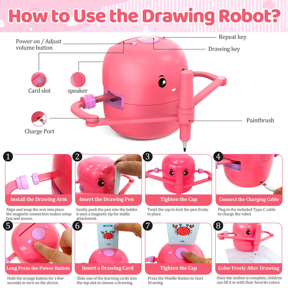Shovira cheerful music plays while the robot draws, enhancing focus and fun.