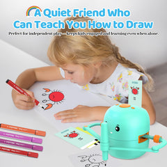 Shovira drawing robot connected to USB charging for continuous play