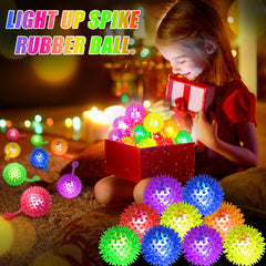 SHQDD bouncy ball pink glow with bright lights for sensory play and exploration.