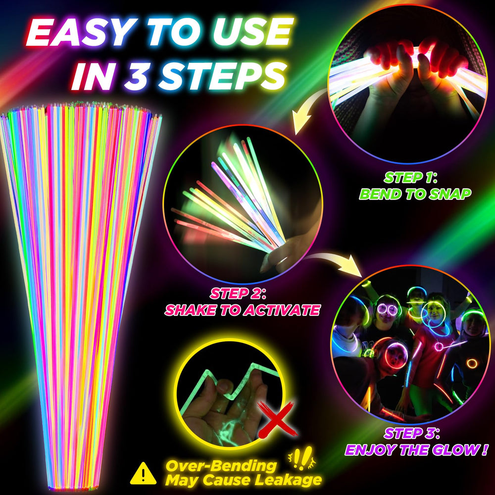 SHQDD child-safe, waterproof glow sticks ensure mess-free play