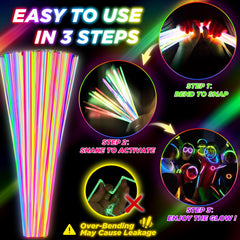 SHQDD child-safe, waterproof glow sticks ensure mess-free play