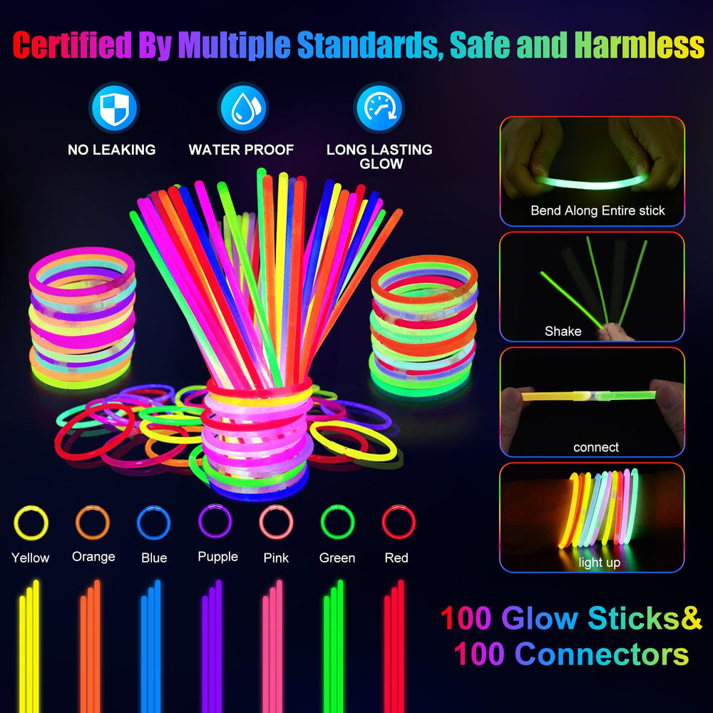 SHQDD giant 16-inch foam glow sticks for dramatic light shows and safe play.