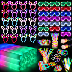 SHQDD glow stick bulk pack with vibrant colors for safe, fun party lighting.