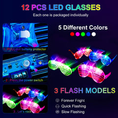SHQDD neon LED glasses provide bright, hands-free glow for the dance floor.
