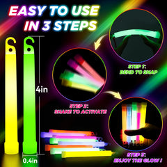 SHQDD party favors glow sticks ideal for concerts, Halloween, and festivals.