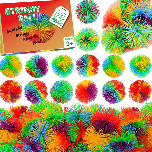 SHQDD stringy balls 14pcs pack close-up for tactile fun and focus