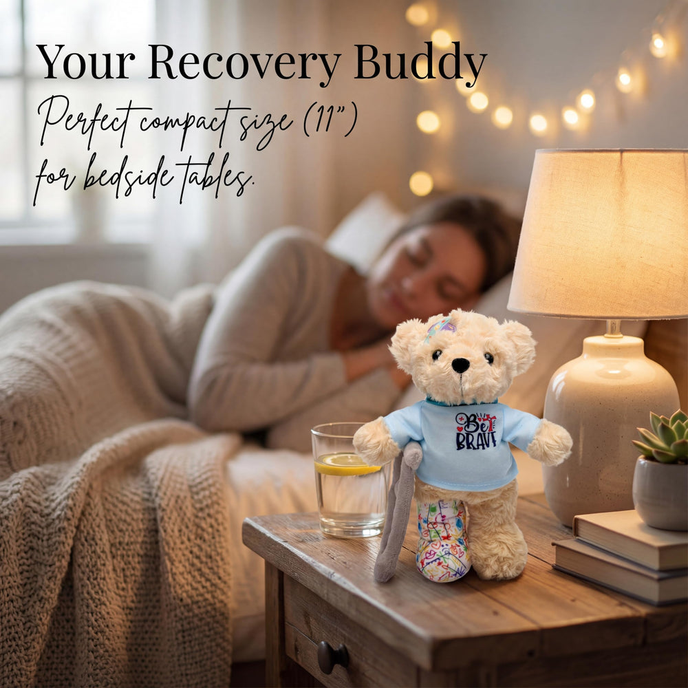 SHSEEN Broken Leg Teddy Bear with a doodle cast design for doctor play