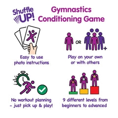 Shuffle Up Gymnastics family-friendly format for easy weekend play.