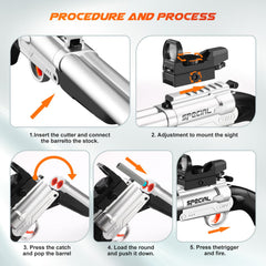 Shushuzz loading barrel with soft darts showing quick reload.